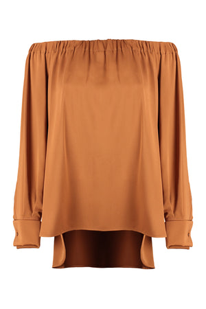 Michela silk off-the-shoulder blouse-0